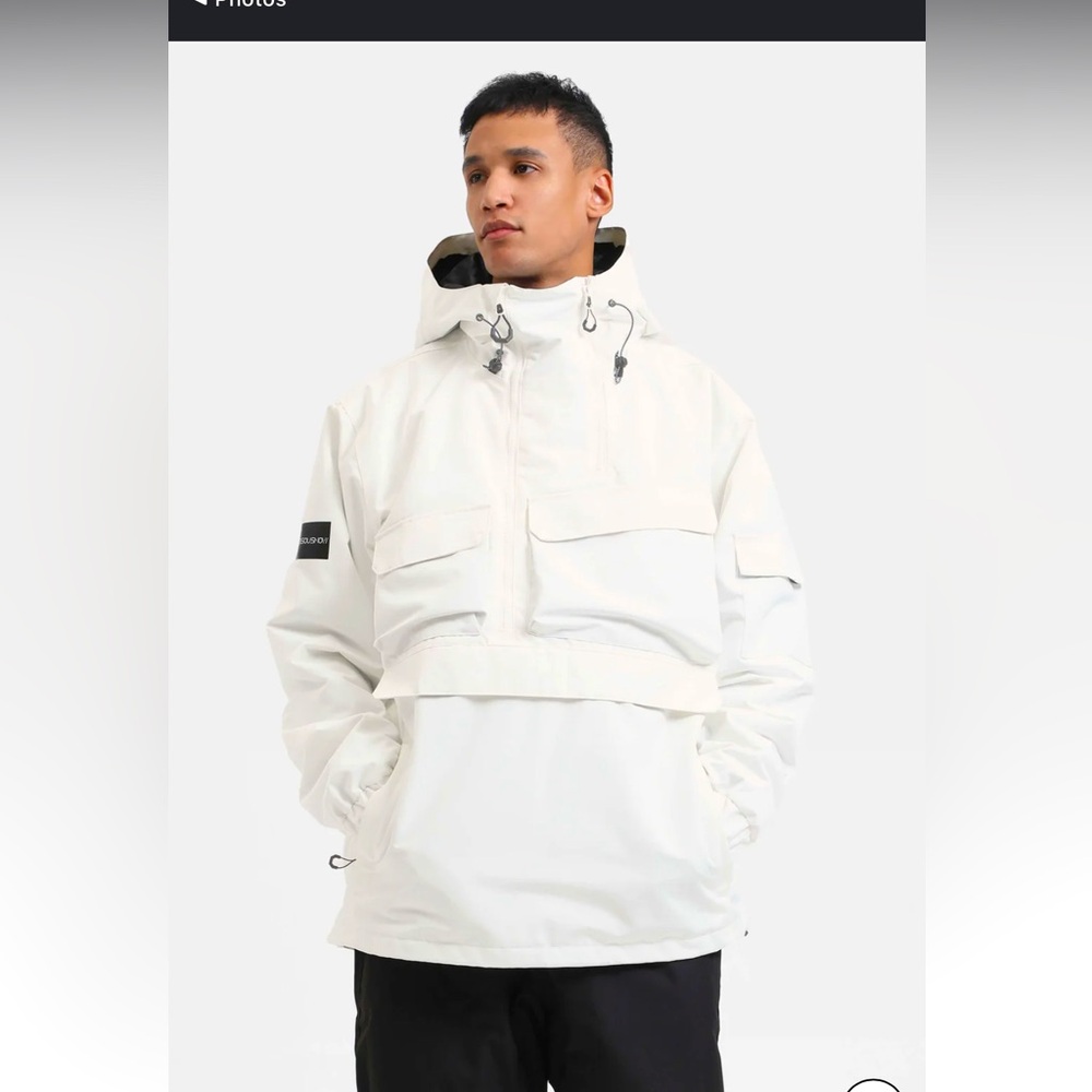 GSou Snow Uni-sex Asymmetrical Kangaroo pocket Anorak Ski Jacket. New Sz Med